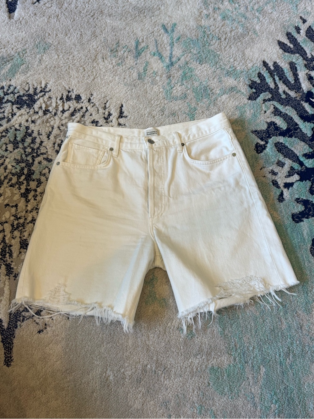 Citizens of Humanity Shorts Womens 29 White Camilla Jean High Waisted Bermuda - Picture 3 of 12